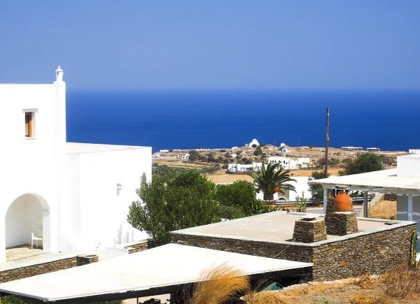 Greek Island Sifnos view  Aegean Mediterranean Sea with typical — Stock Photo, Image