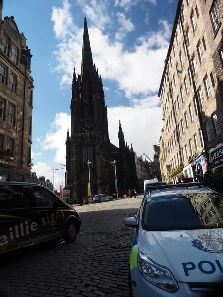 Editoriale A view in silhoutte of Tolbooth Church in Castlehill — Foto Stock