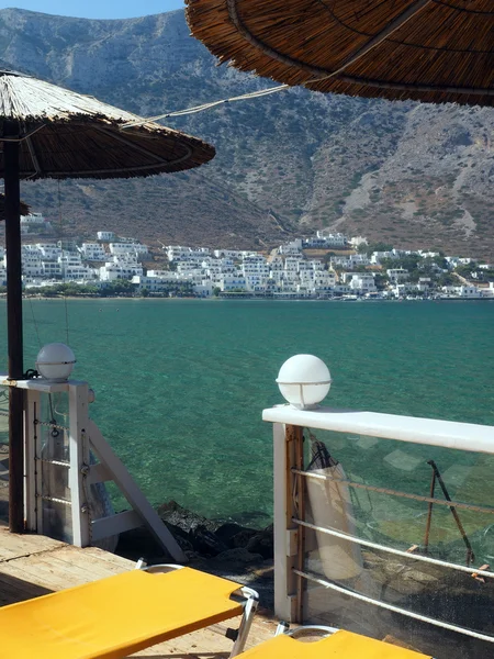 Sifnos, Grecja port miasto Kamares na wyspy Cyklady Grecki w — Zdjęcie stockowe