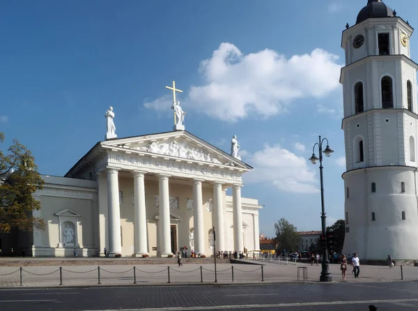 Editorial Vilnius Cathedral Square Lituânia — Fotografia de Stock