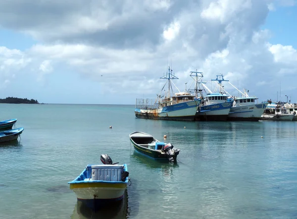 Editorial boats Brig Bay Corn Island Nicaragua — Stock Photo, Image