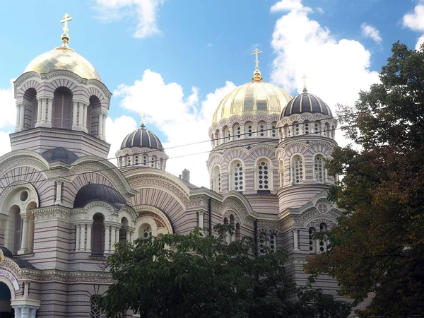 Riga Lotyšsko Navity ortodoxní katedrála Krista — Stock fotografie