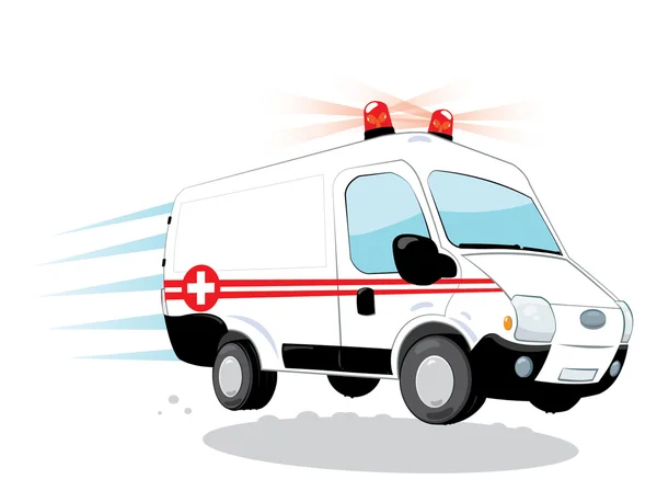 Divertida ambulancia rápida — Vector de stock