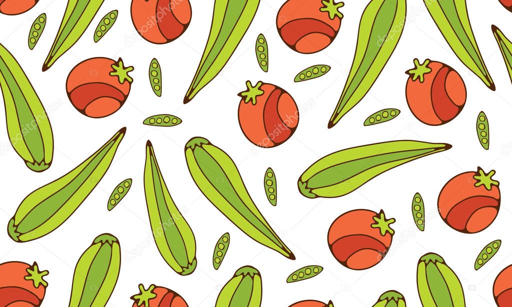 Colorful seamless pattern with vegetables