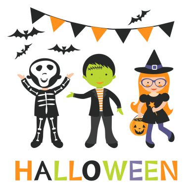 Şirin Halloween çocukları gösteren resim