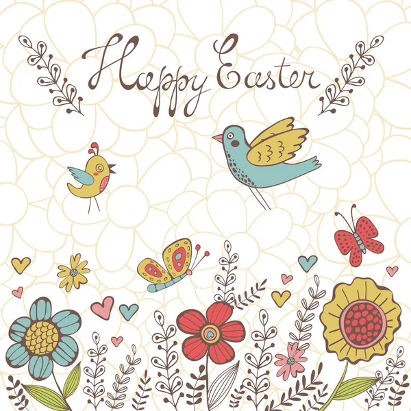 Cartão postal primavera elegante — Vetor de Stock