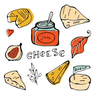 Elle çizilmiş peynir toplama