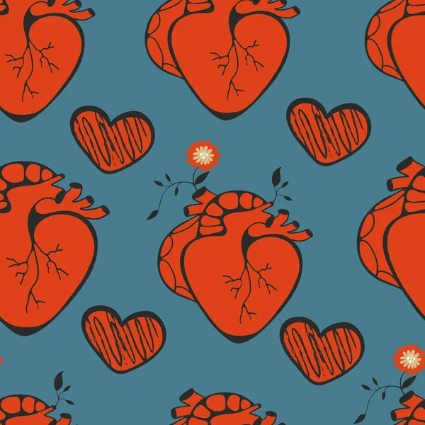 Muster des menschlichen Herzens — Stockvektor