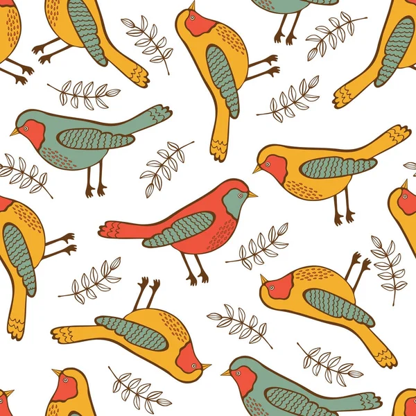 Oiseaux motif sans couture — Image vectorielle