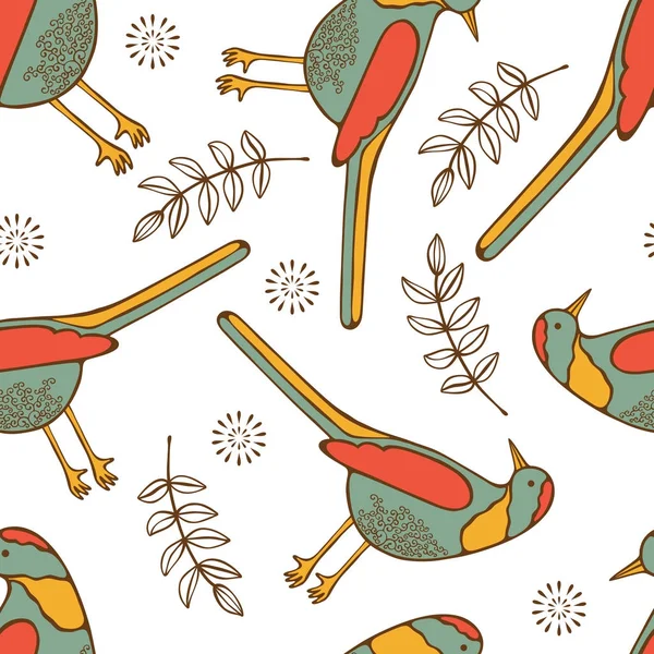 Птахи безшовні візерунком Ліцензійні Стокові Ілюстрації