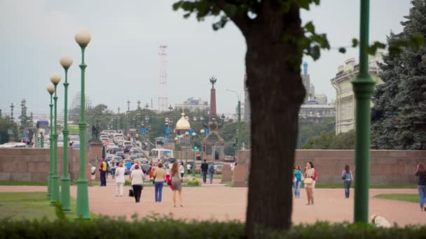 Mensen Rondlopen Met Marsovo Pole Sint Petersburg 2017 — Stockvideo