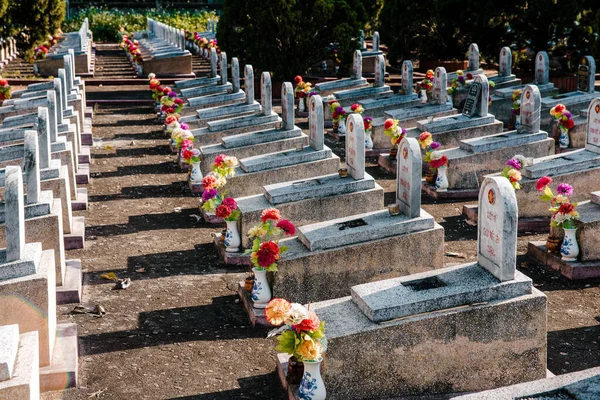 Hai Boi, Quang Tri, Vietnam 27 Aralık 2019 Truong Son şehitliğinde bir sürü Vietnamlı mezarı