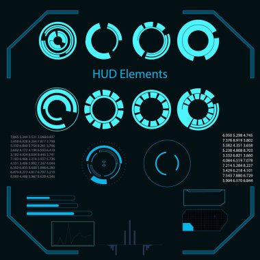 Radar ekranı. Vektör çizim tasarımınız için. Teknolojik altyapı. Fütüristik kullanıcı arabirimi. Hud.