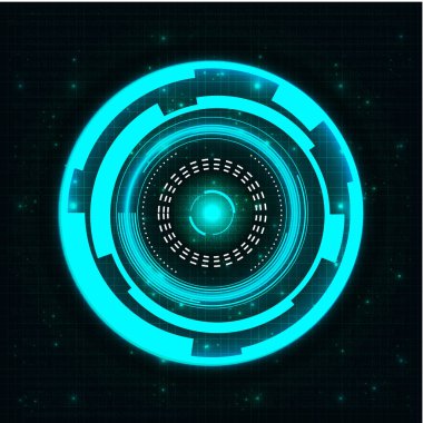 Radar ekranı. Vektör çizim tasarımınız için. Teknolojik altyapı. Fütüristik kullanıcı arabirimi. Hud.