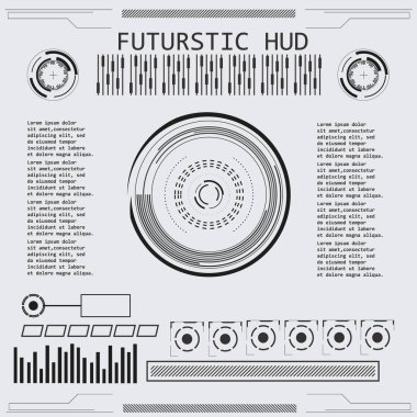 Radar ekranı. Vektör çizim tasarımınız için. Teknolojik altyapı. Fütüristik kullanıcı arabirimi. Hud.