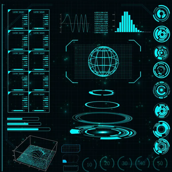 Radarschirm. Vektor-Illustration für Ihr Design. Technologie-Hintergrund. futuristische Benutzeroberfläche. hud. — Stockvektor
