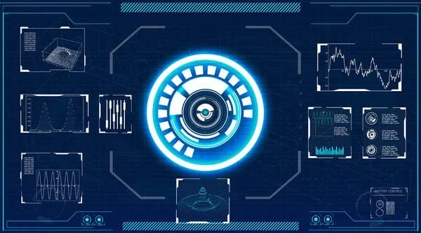 Radarschirm Vektor Illustration Für Ihr Design Technologie Hintergrund Futuristische Benutzeroberfläche — Stockvektor