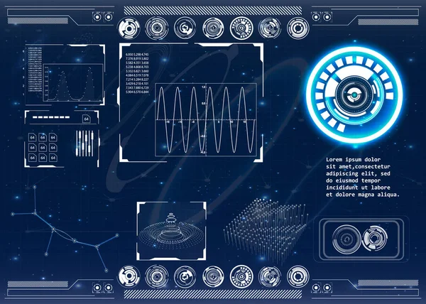 Radarschirm Vektor Illustration Für Ihr Design Technologie Hintergrund Futuristische Benutzeroberfläche — Stockvektor