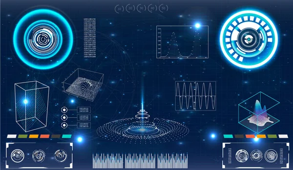Radarschirm Vektor Illustration Für Ihr Design Technologie Hintergrund Futuristische Benutzeroberfläche — Stockvektor