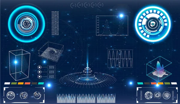 Radar Ekranı Vektör Çizim Tasarımınız Için Teknolojik Altyapı Fütüristik Kullanıcı — Stok Vektör