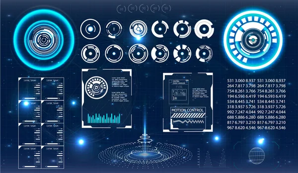 Radar ekranı. Vektör çizim tasarımınız için. Teknolojik altyapı. Fütüristik kullanıcı arabirimi. Hud.