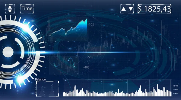 アプリケーションを取引のための未来的なユーザー インターフェイス. — ストックベクタ