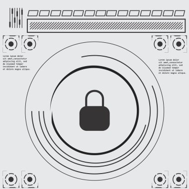 Emanet ekran. Fütüristik kullanıcı arabirimi. Soyut sanal grafik değmek kullanıcı arayüzey. Hud. Yüksek teknoloji temel. Mavi ve beyaz öğeleri. UI hud Infographic arabirimi ekran monitör radar web öğeleri ayarla