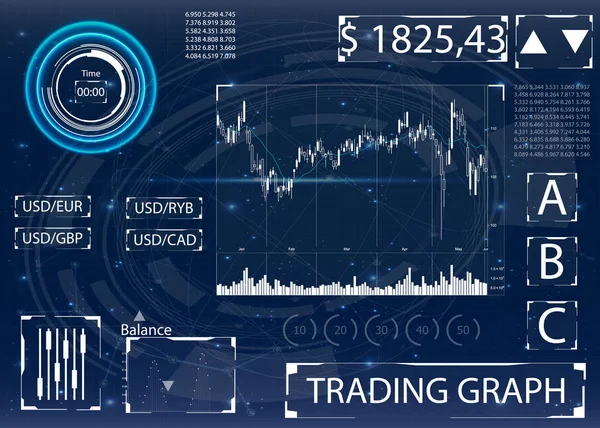 Hud ui für Business-App. — Stockvektor