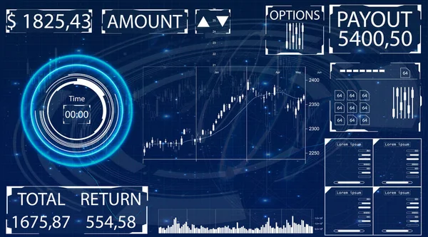 UI HUD para aplicativo de negócios . —  Vetores de Stock