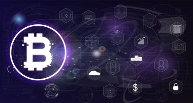 Blockchain teknoloji için Infographics unsurları.