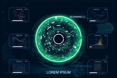 Hud.Radar ekran. Geleceğin kullanıcı arabirimi.