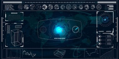 Hud.Radar ekran. Geleceğin kullanıcı arabirimi.