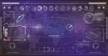 Hud.Radar ekran. Geleceğin kullanıcı arabirimi.