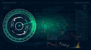 Hud.Radar ekran. Geleceğin kullanıcı arabirimi.