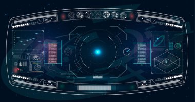 Hud.Radar ekran. Geleceğin kullanıcı arabirimi.