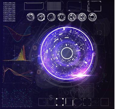 Radar ekranı. Vektör çizim tasarımınız için.