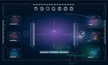 Radar ekranı. Vektör çizim tasarımınız için.