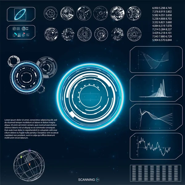 Elementi HUD confezione. Interfaccia moderna vettoriale. Illustrazione astratta del vettore di sfondo . — Vettoriale Stock