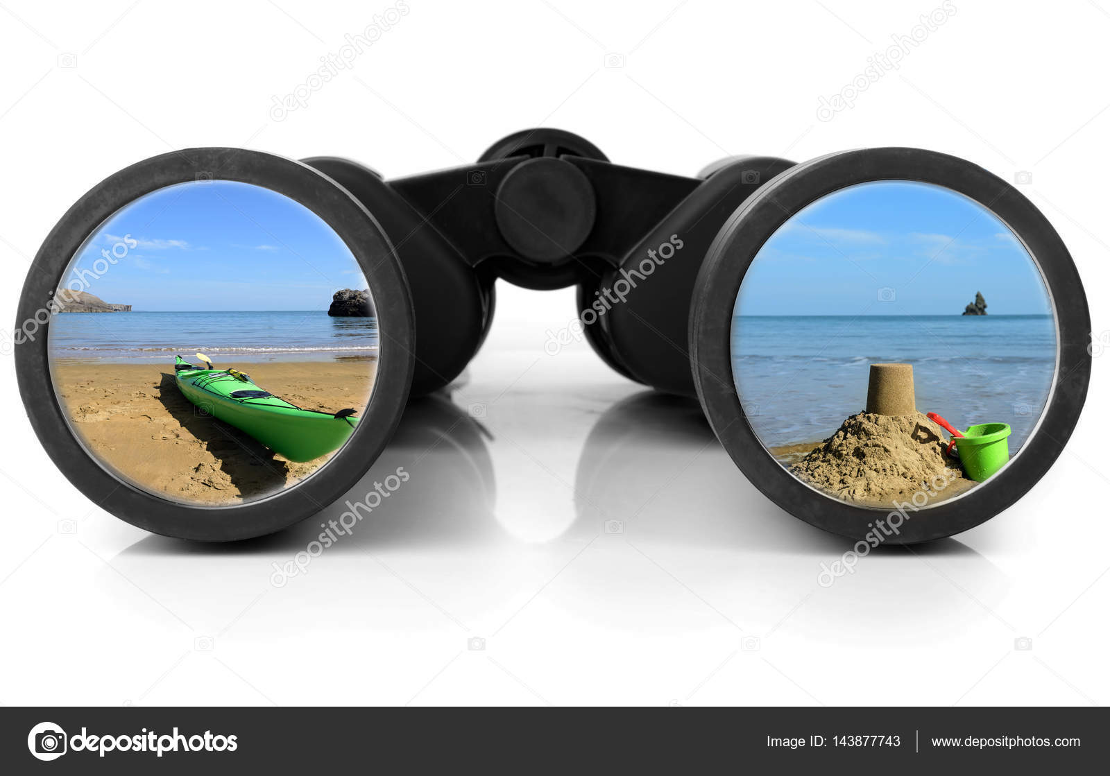 Binoculars Reflecting beach — Stock Photo © hyrons 143877743