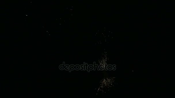 Colorful Happy new year firework in the black sky. — Stock Video