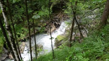 Wolfsklamm gorge merdivenlerde hiking. Avrupa Alpleri. Karwendel'de dağlar parçası. Stans, Tirol (Avusturya), 
