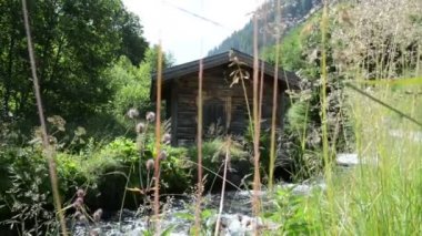 Gerlos, Tirol / Avusturya 22 Temmuz 2016: Zillertal Valley vahşi Schwarzach dere boyunca yürüyüş uzun yürüyüşe çıkan kimse