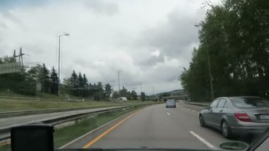 Oslo, Oslo / Norveç 07 Temmuz 2016: Oslo Trondheim (Norveç doğru E6 otoyolu sürüş)