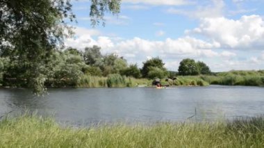 (Brandenburg Almanya Havel Nehri üzerinde tekne kürek).