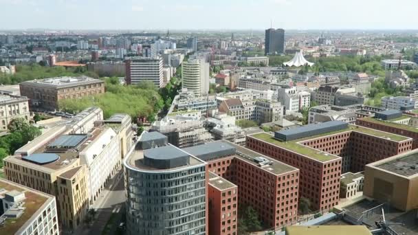 Panoráma města kolem náměstí Potsdamer Platz v Berlíně — Stock video
