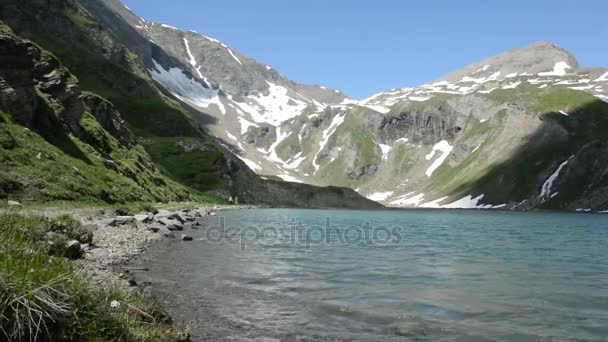 Lake at Grossglockner mountain area. — Stock Video