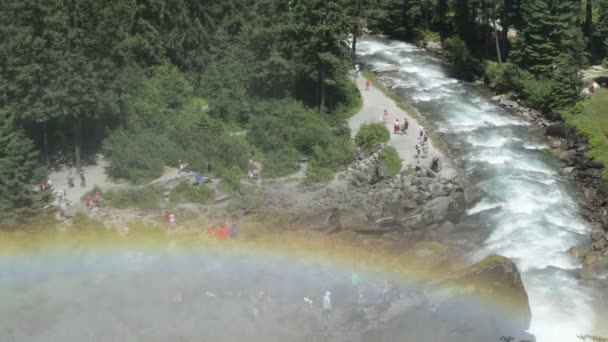 Cascate di Krimml. Situato a Krimmler Achental - valle Krimml Achen in Austria . — Video Stock