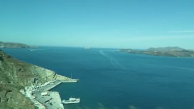 Ormos Athinios Santorini Adası (Yunanistan, liman). 