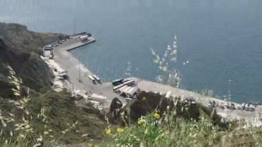 Ormos Athinios Santorini Adası (Yunanistan, liman). 