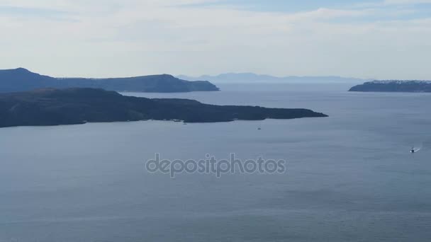 Volcan Neo Kameni à Santorin Isle (Grèce). Panoramique 